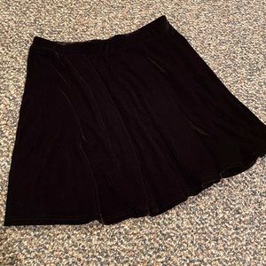 Black velvet skater skirt